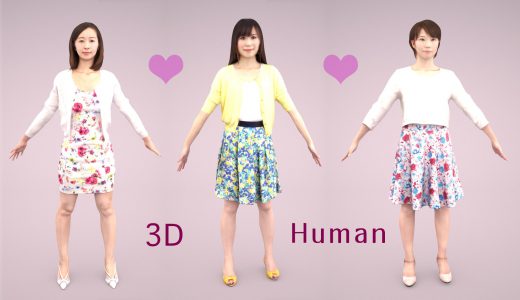 3Dの人モデルデータには5色のファッションテクスチャ と法線マップが含まれます