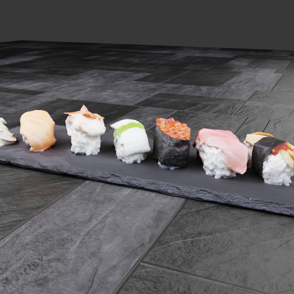 3D寿司と3D刺身フリー素材