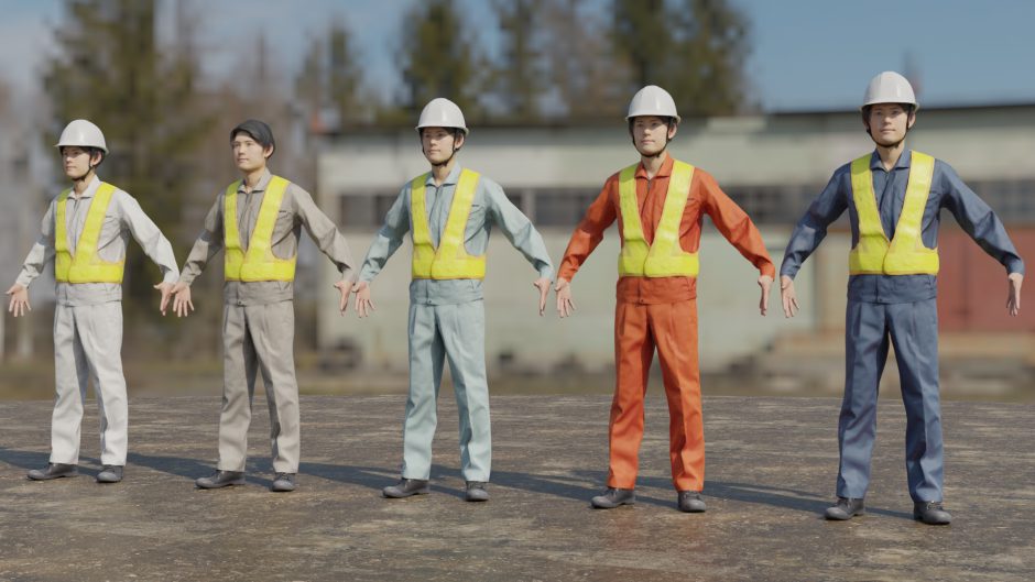 作業員-工事-建設-3D-人物-人間-素材-モデル