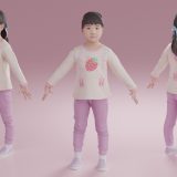 幼児-女の子-子ども3Dモデル素材