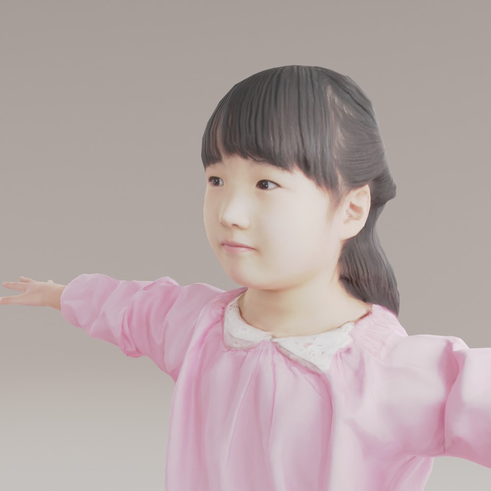 幼児3D人物素材スモッグ女の子