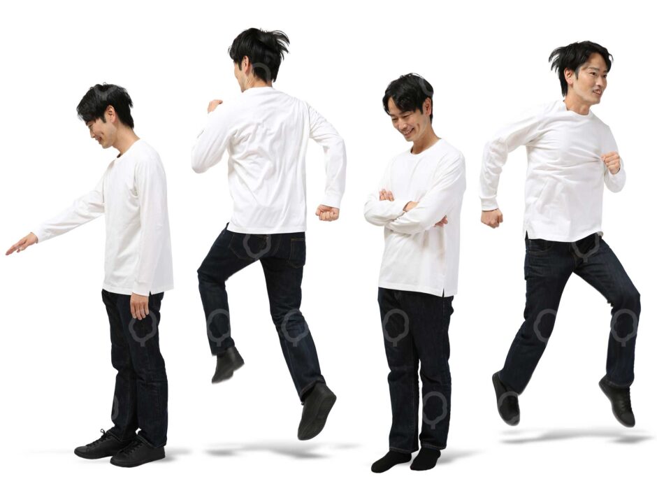 男性が飛んでいる素材