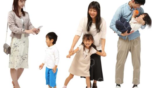 親子の人物切り抜き素材を100点追加しました